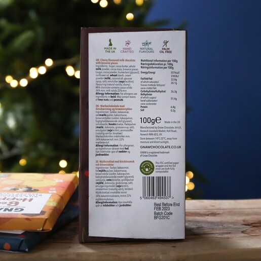 Back of Gnaw Black Forest Gateau Milk Chocolate Bar