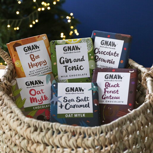 A selection of gnaws chpcolate bars that are stocked at Lisa Angel