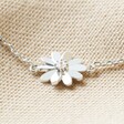 Close Up of Daisy pendant on Daisy Charm Anklet in Silver