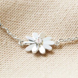 Daisy Charm Anklet in Silver