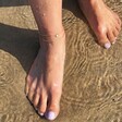 Opal Turtle Charm Anklet on Model