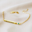 Lisa Angel Personalised Horizontal Bar and Birthstone Bracelet in Gold