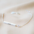 Lisa Angel Personalised Horizontal Bar and Birthstone Bracelet in Silver