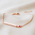 Lisa Angel Personalised Horizontal Bar and Birthstone Bracelet in Rose Gold