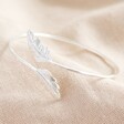 Ladies Silver Feather Bangle