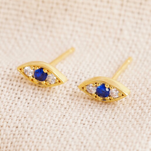 Lisa Angel Crystal Eye Stud Earrings in Gold