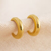 Gold Stainless Steel Moon Hoop Earrings Hooked on Cloth