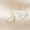 Delicate Crystal Daisy Hoop Earrings in Silver