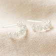 Delicate Crystal Daisy Hoop Earrings in Silver