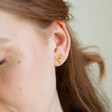 Model Wearing Lisa Angel Stag Stud Earrings in Gold