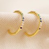 Colourful Rainbow Crystal Hoop Earrings in Gold From Lisa Angel