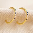 Colourful Rainbow Crystal Hoop Earrings in Gold From Lisa Angel