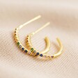 Lisa Angel Rainbow Crystal Hoop Earrings in Gold