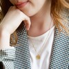 Gold Stainless Steel Gemini Pendant Necklace on Model