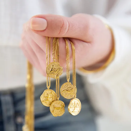 Lisa Angel Gold Stainless Steel Zodiac Pendant Necklaces
