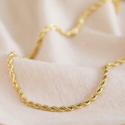 Gold Stainless Steel Rope Chain Necklace