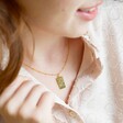 'The Moon' Gold Sterling Silver Tarot Necklace From Lisa Angel On Model