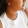 Model Wearing Opal Turtle Charm Necklace in Gold