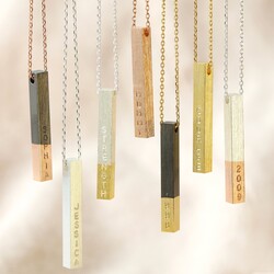 Personalised Hand-Stamped Bar Necklace