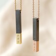 Lisa Angel Black Personalised Hand-Stamped Bar Necklace