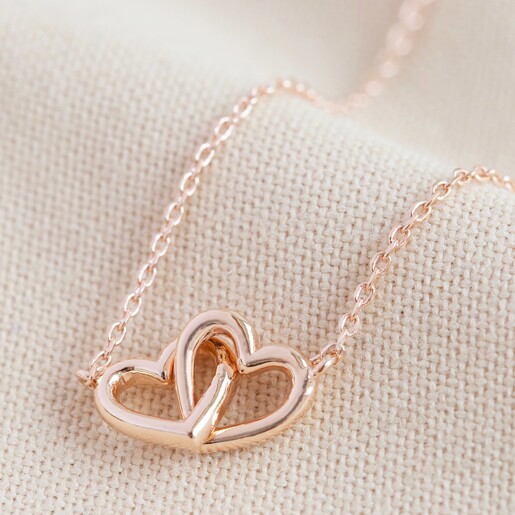 Unique Silver And Rose Gold Plated Heart Necklace