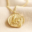 Lisa Angel Ladies' Gold Stainless Steel Aquarius Pendant Necklace