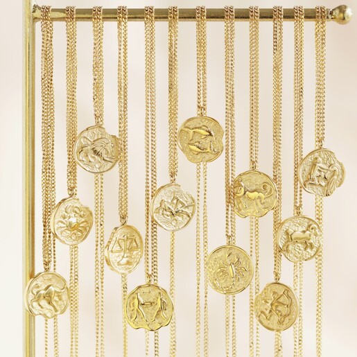 Gold Stainless Steel Zodiac Pendant Necklaces Lisa Angel Delicate Gold Stainless Steel Zodiac Pendant Necklace