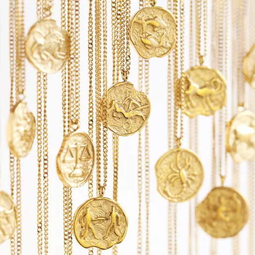 Lisa Angel Special Gold Stainless Steel Zodiac Pendant Necklace