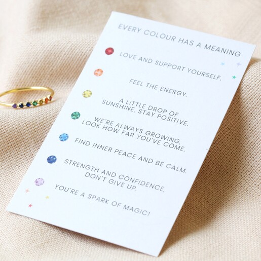 Rainbow Card with Colour Meanings
