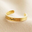 Personalised Engraved Adjustable Stainless Steel Bar Ring - Gold