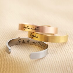 Personalised Engraved Adjustable Stainless Steel Bar Ring