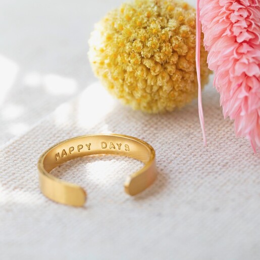 Lisa Angel Ladies' Personalised Thick Adjustable Stainless Steel Rings