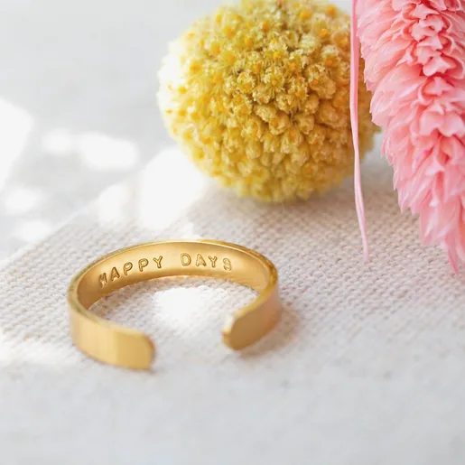 Lisa Angel Ladies' Personalised Thick Adjustable Stainless Steel Rings
