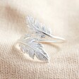 Lisa Angel Ladies' Silver Double Feather Ring
