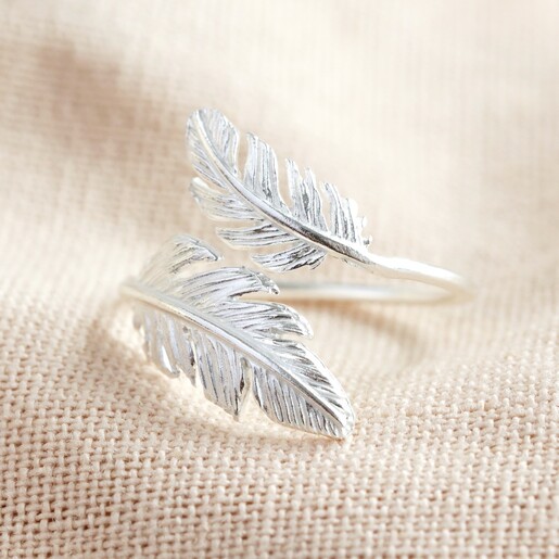 Silver Double Feather Ring, Jewellery