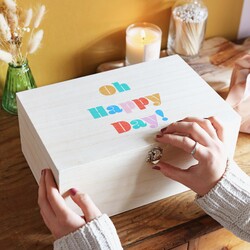 Oh Happy Day Wooden Hamper Box