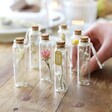 UK Made Personalised Dried Flower Glass Bottle with Charm
