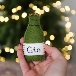 Felt Gin Bottle Hanging Decoration
