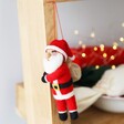 Felt Jolly Santa Hanging Decoration Hanging on Shelf