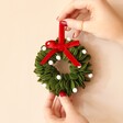 Mini Felt Mistletoe Wreath with Ribbon to Hang