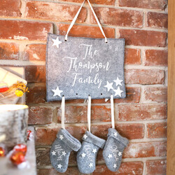 Personalised Felt Family Stockings Wall Hanging