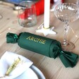 Green Personalised Fill Your Own Fabric Cracker