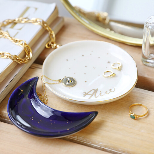 Lisa Angel Metallic Personalised Nesting Moon Trinket Dish Set
