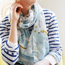 Personalised Illustrated Sydney Map Scarf