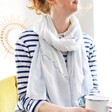 Watercolour Sky Quote Scarf on Model