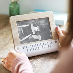 Personalised Curved Metal Wooden 6" x 4" Photo Frame
