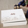 Personalised Engraved Festive Houses White Wooden Christmas Eve Box