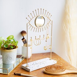 Personalised Jewellery Stand and Mirror with Terrazzo Base