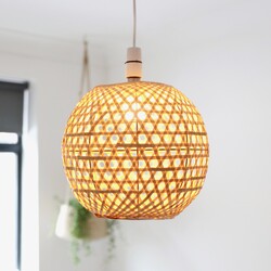 Round Woven Bamboo Lampshade