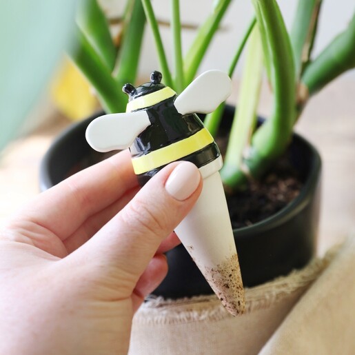 Model Holding Bee Plant Watering Spike